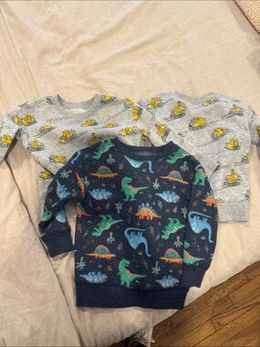 Lot of 3 - 2T Navy Dinosaur Print Sweatshirt with Green Blue Orange Accents